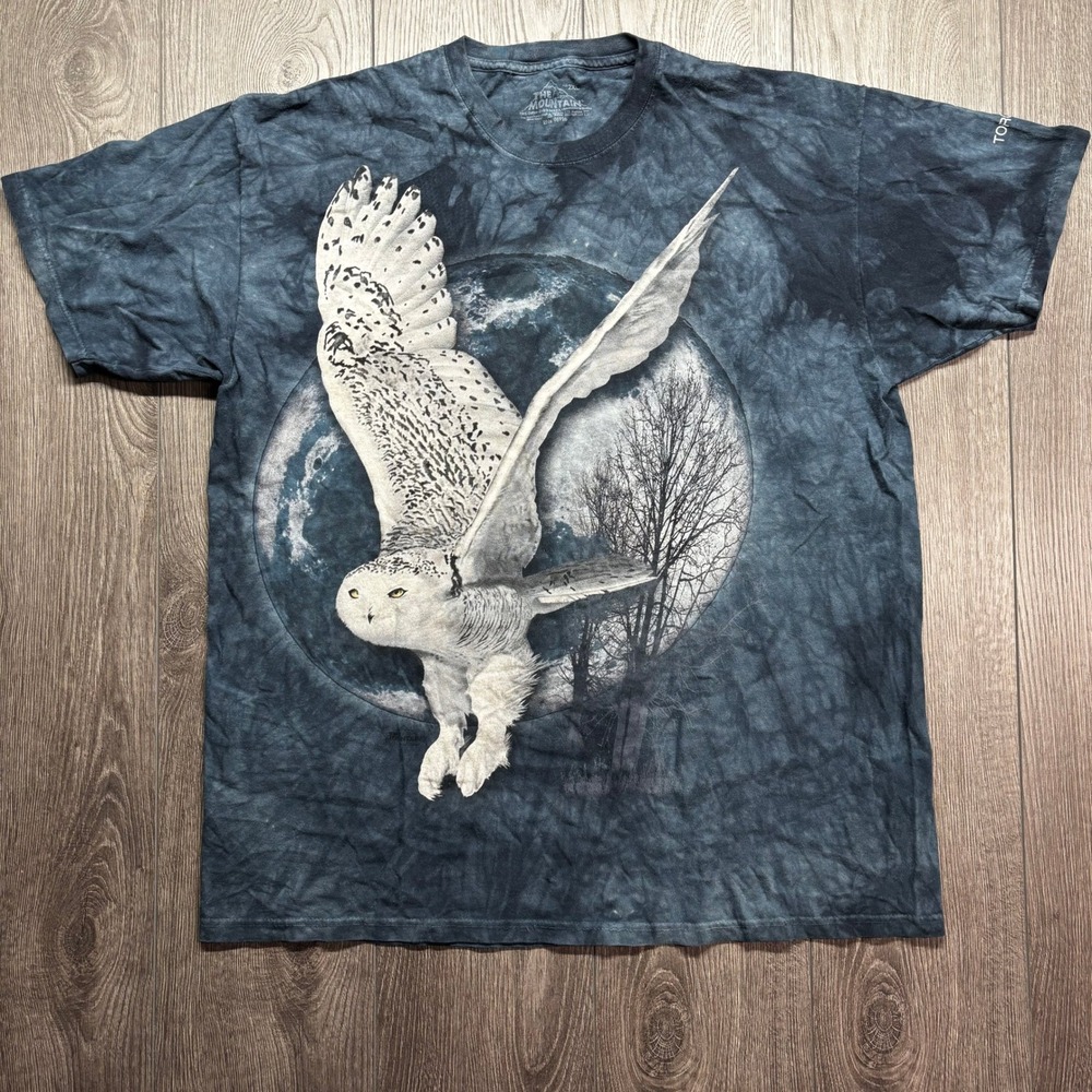 The Mountain Snowy Owl Moon Tie Dye T-Shirt Mens 2XL Toronto Zoo Nature Graphic